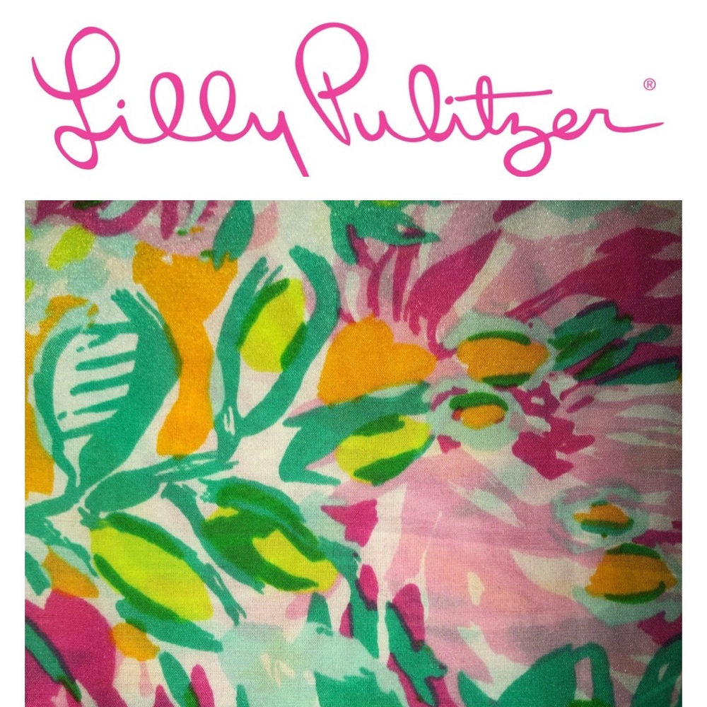 Lilly Pulitzer Short Sleeve Ruffle Neck Top